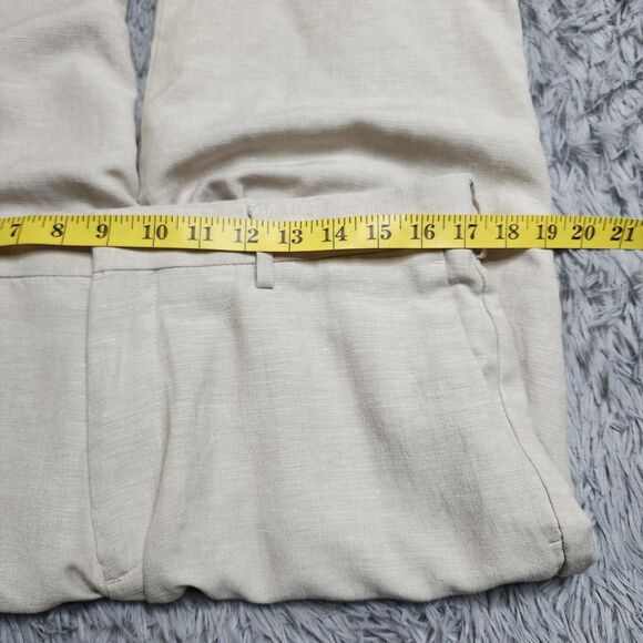 Cubavera Pants Mens 34x30 Beige Linen Blend Dress Flat Front Lightweight Summer - Picture 6 of 10